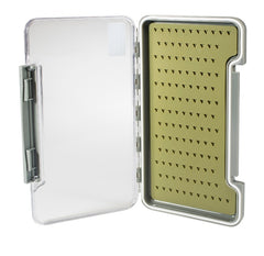 THIN CLEAR FLY BOX WITH SELF HEALING SILICONE LINER
